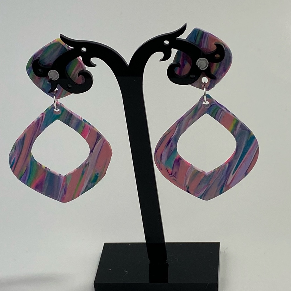 Unique Handmade Polymer Clay Stud Earrings - Picture 9 of 14